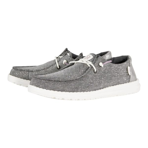 Wendy Metallic Sparkle Wide - Charcoal