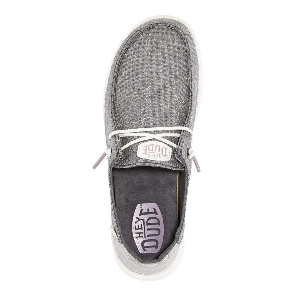 Wendy Metallic Sparkle Wide - Charcoal